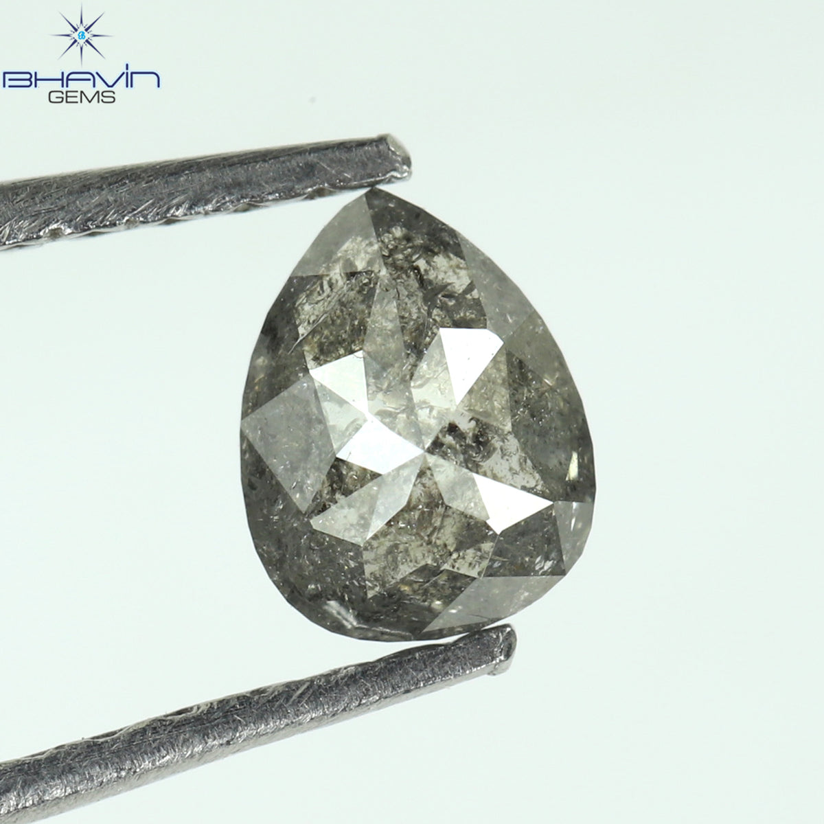 0.39 CT ペアシェイプ ナチュラル ルース ダイヤモンド ソルト アンド ペッパー カラー I3 クラリティ (5.27 MM)