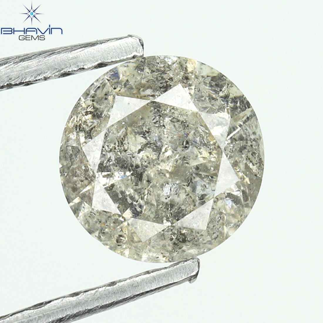 0.45 CT Natural Round Diamond Salt And Pepper Color Clarity I3 (4.92 MM)