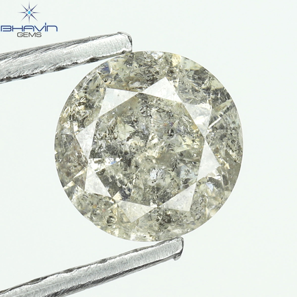 0.45 CT Natural Round Diamond Salt And Pepper Color Clarity I3 (4.92 MM)