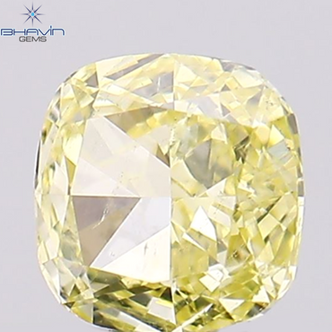 0.36 CT Cushion Shape Natural Loose Diamond Yellow Color SI1 Clarity (4.22 MM)