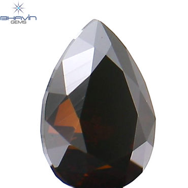 0.29 CT Pear Shape Natural Diamond Enhanced Cognac Color SI1 Clarity (4.76 MM)