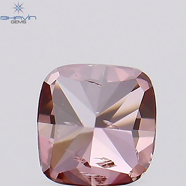 0.15 CT、クッション ダイヤモンド、ピンク色、クラリティ SI1 (2.85 MM)