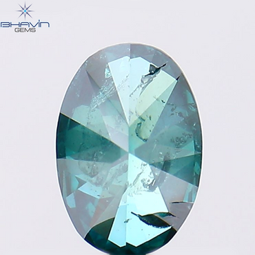 1.65 CT Oval Shape Natural Diamond Greenish Blue Color I2 Clarity (9.03 MM)