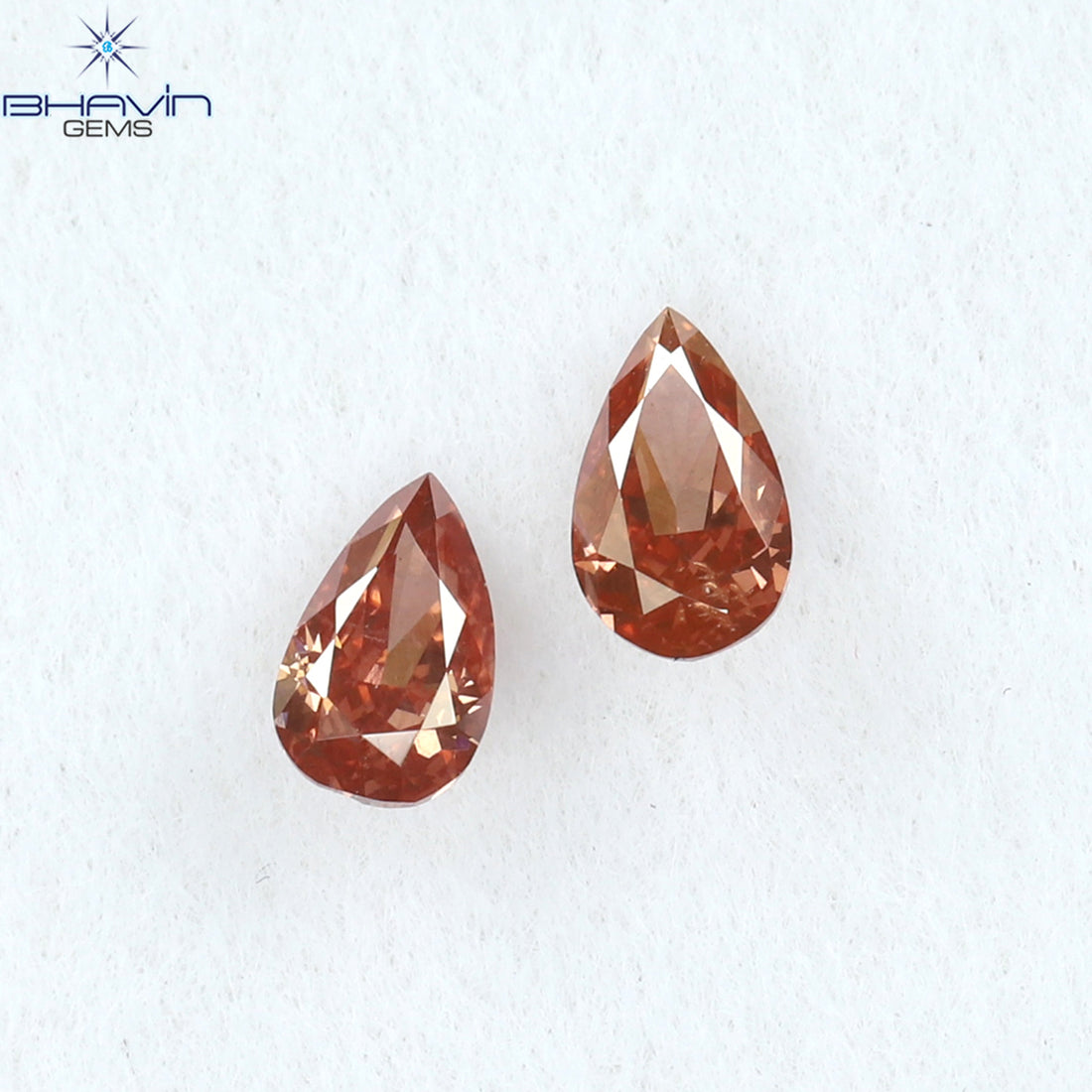 0.17 CT/2 Pcs Natural Pear Diamond Enhanced Pink Color Clarity SI1 (3.85 MM)