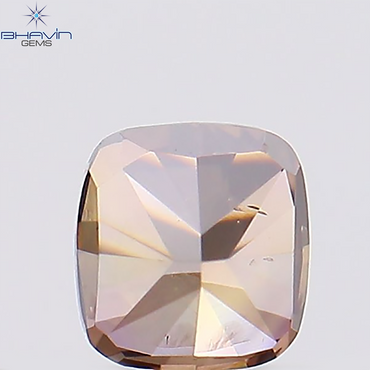 0.24 CT、クッション ダイヤモンド、ブラウン ピンク色、クラリティ SI1(3.41 MM)