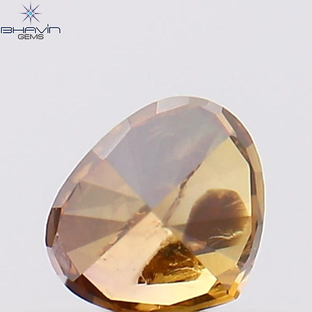 0.31 CT ハート シェイプ ブラウン ピンク カラー ナチュラル ルース ダイヤモンド I1 クラリティ (4.26 MM)