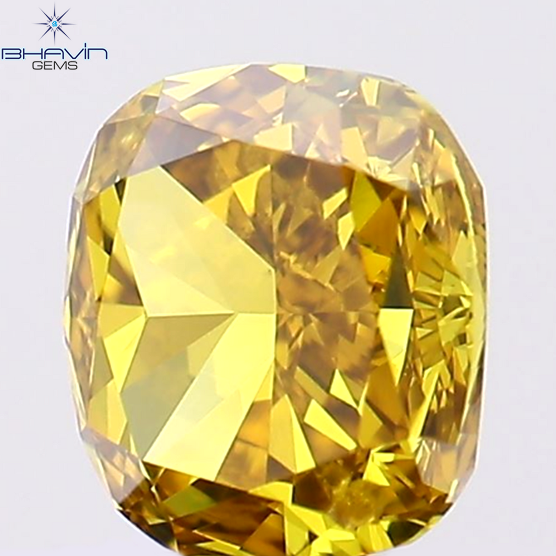 0.68 CT Natural Cushion Diamond Enhanced Orange Color Clarity VS2 (5.21 MM)