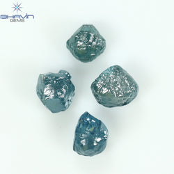 1.83 CT/4 ピース ラフシェイプ エンハンスト ブルー カラー ナチュラル ダイヤモンド I3 クラリティ (4.46 MM)
