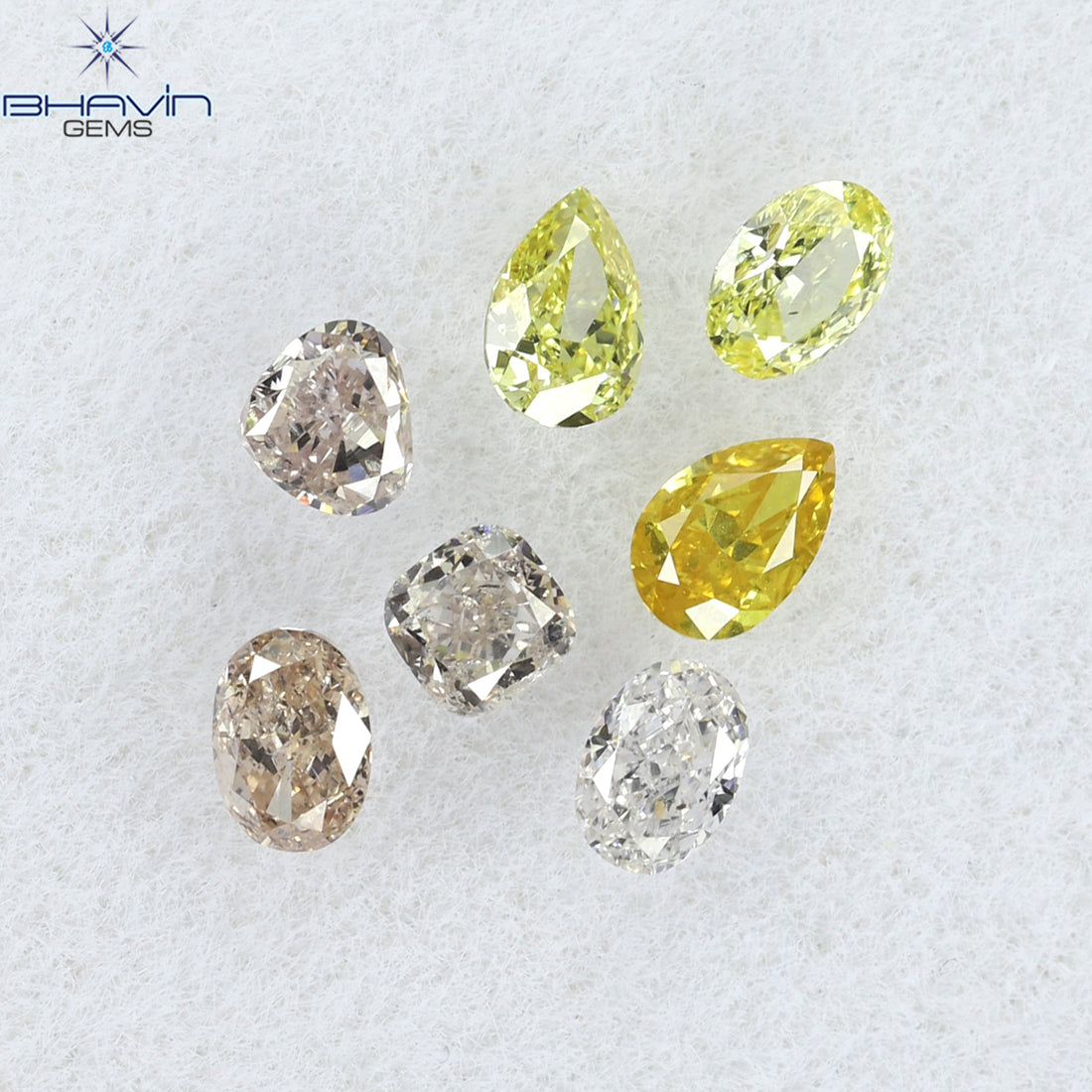 0.46 CT/7 Pcs Natural Mix Diamond Mix Fancy Color Clarity VS-SI (3.12 MM)