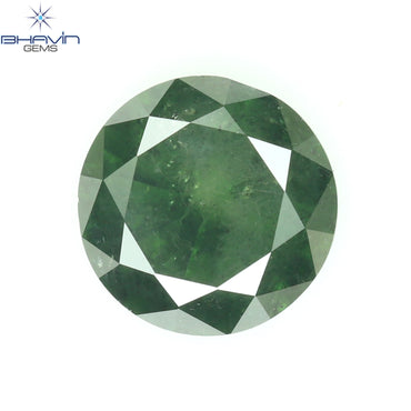 0.59 CT Round Diamond Natural Loose Diamond Green Color I3 Clarity (5.35 MM)