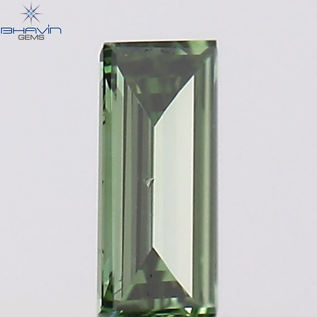 0.06 CT Natural Baguette Diamond Enhanced Green Color Clarity VS2 (3.23 MM)