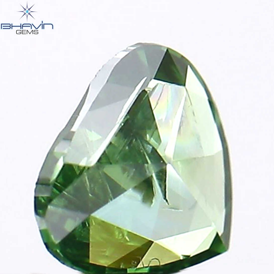 0.16 CT Natural Heart Diamond Enhanced Green Color Clarity I2 (4.11 MM)