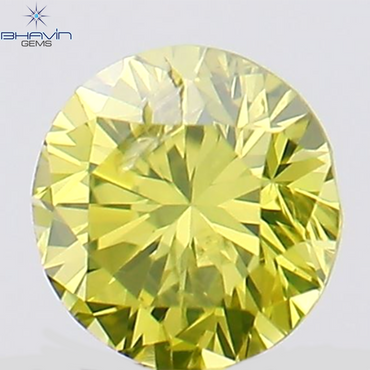 0.12 CT Round Shape Natural Diamond Green Color SI1 Clarity (3.14 MM)