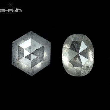 0.58 CT/2 ピース ミックス シェイプ ナチュラル ダイヤモンド ホワイト カラー I3 クラリティ (4.51 MM)