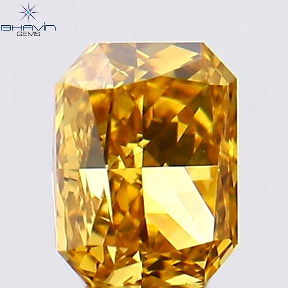 0.19 CT Natural Radiant Diamond Orange Color Clarity VS1 (3.48 MM)