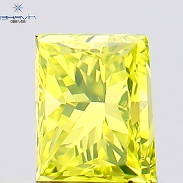0.14 CT プリンセス シェイプ 天然ダイヤモンド 緑がかった黄色 VS1 クラリティ (2.87 MM )