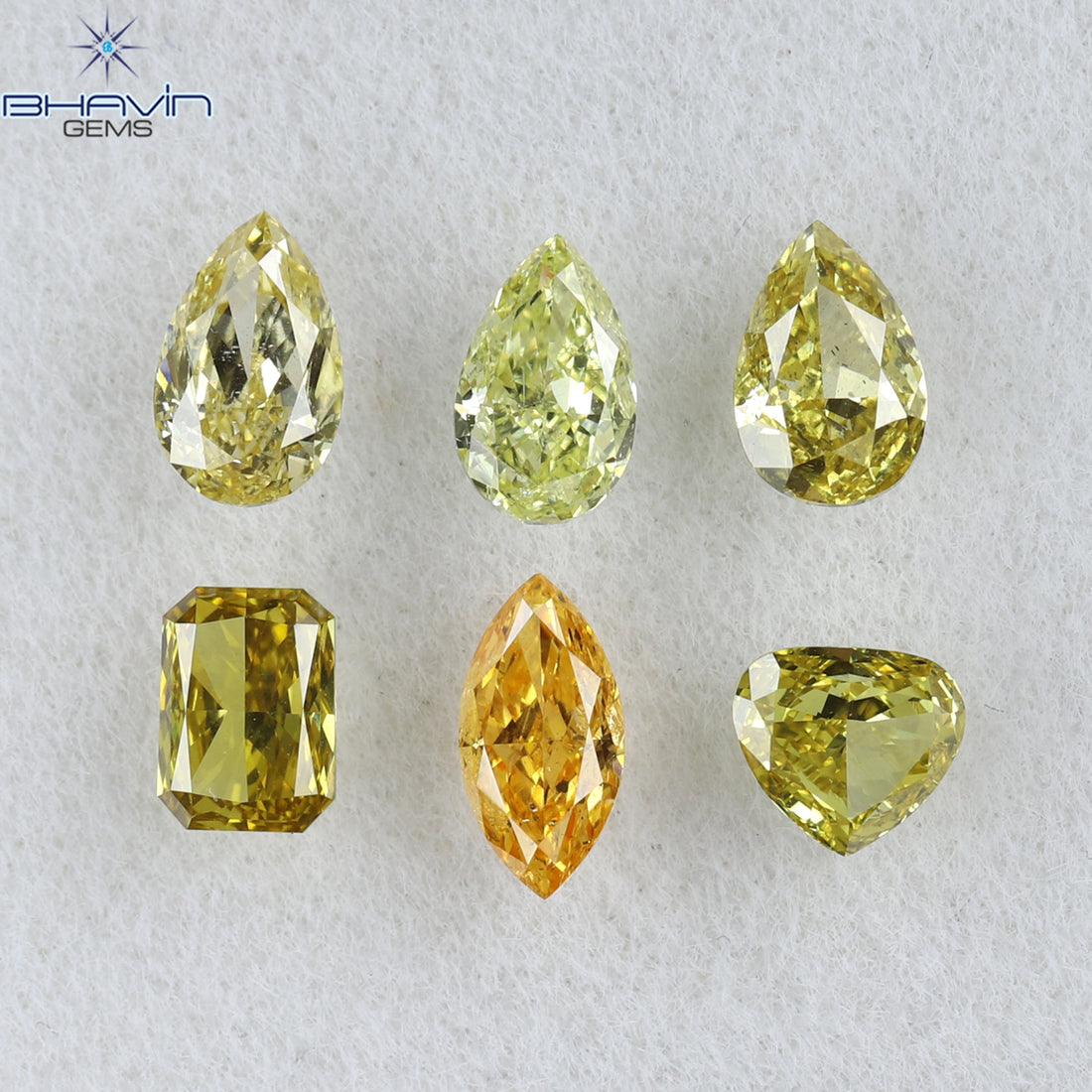 0.89 CT/6 Pcs Natural Mix Diamond Mix Fancy Color Clarity VS2 (4.90 MM)