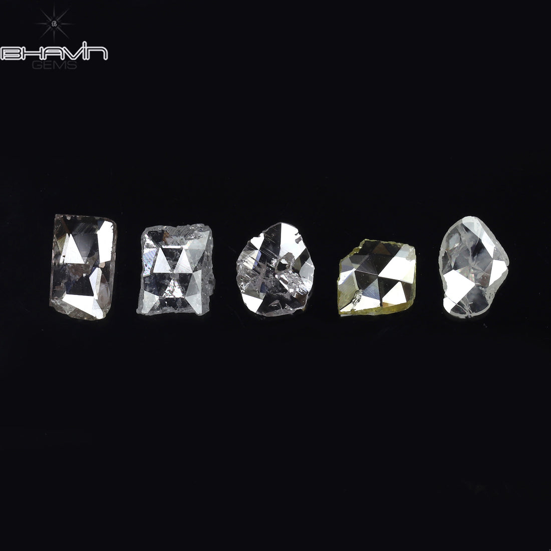 0.90 CT/5 Pcs Natural Rosecut Polki Diamond White Color Clarity I2 (5.75 MM)