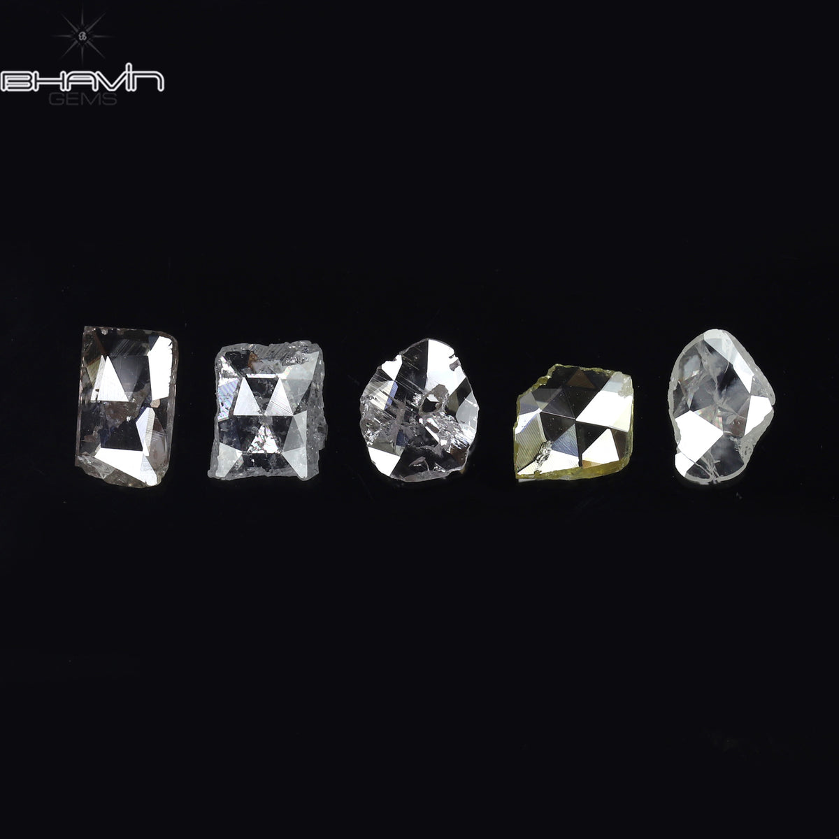 0.90 CT/5 Pcs Natural Rosecut Polki Diamond White Color Clarity I2 (5.75 MM)