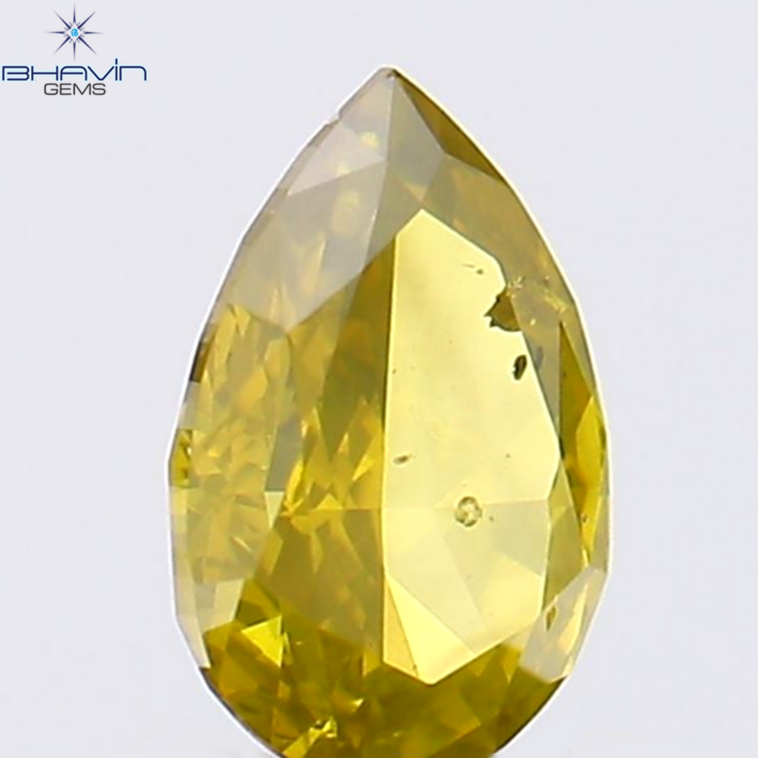 0.24 CT ペアシェイプ ナチュラル ダイヤモンド イエロー カラー SI1 クラリティ (4.92 MM)