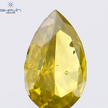 0.24 CT Pear Shape Natural Diamond Yellow Color SI1 Clarity (4.92 MM)