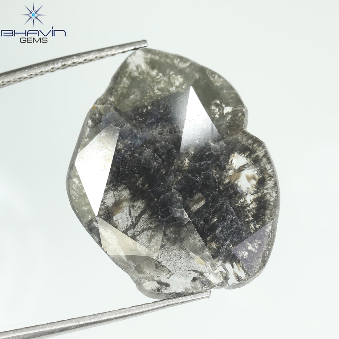5.51 CT Natural Slice Diamond Salt And Pepper Color Clarity I3 (20.03 MM)