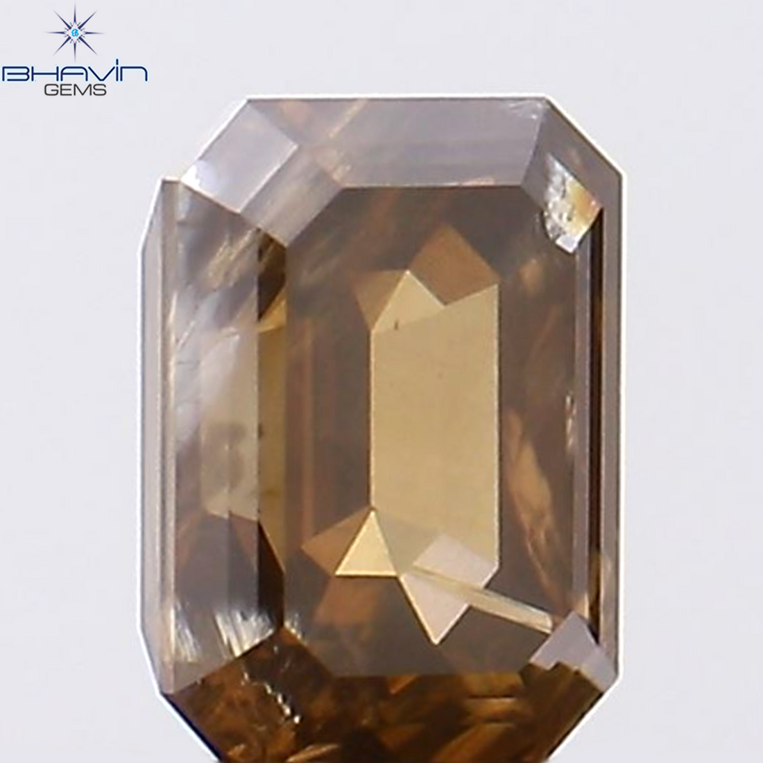 1.51 CT エメラルド シェイプ ナチュラル ダイヤモンド ブラウン カラー SI1 クラリティ (7.30 MM)