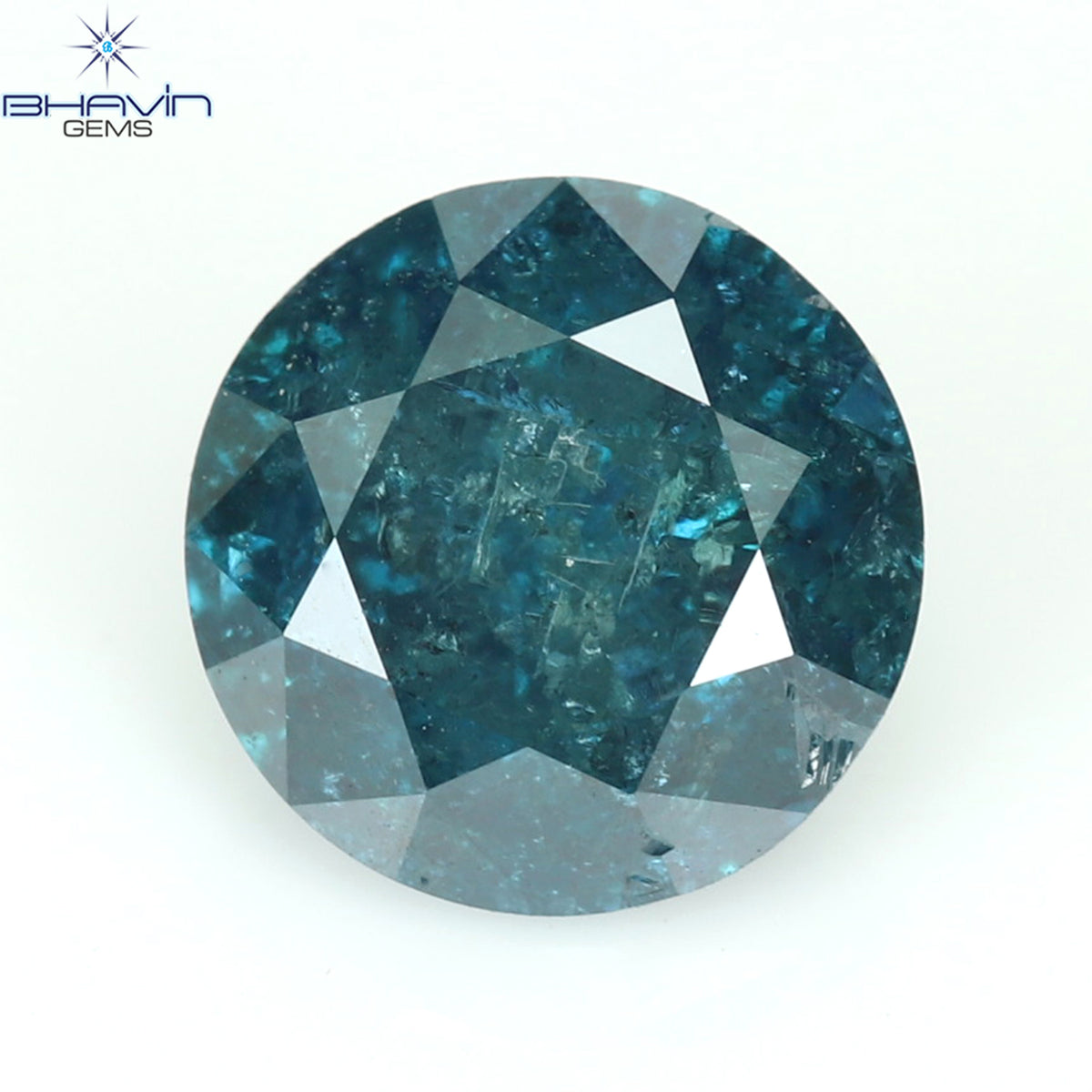 0.81 CT ラウンド ダイヤモンド 天然ダイヤモンド ブルー カラー I3 クラリティ (5.88 MM)