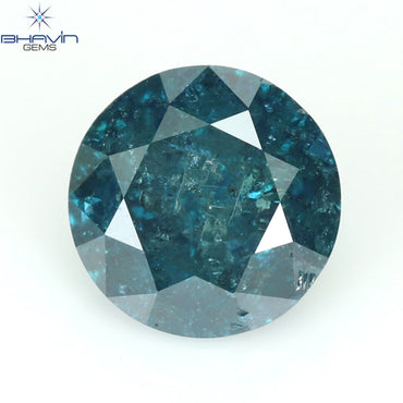 0.81 CT Round Diamond Natural Diamond Blue Color I3 Clarity (5.88 MM)