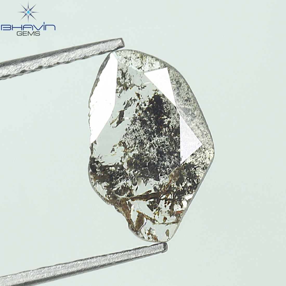 0.45 CT Slice Natural Diamond Salt And Pepper Color Clarity I3 (9.87 MM)