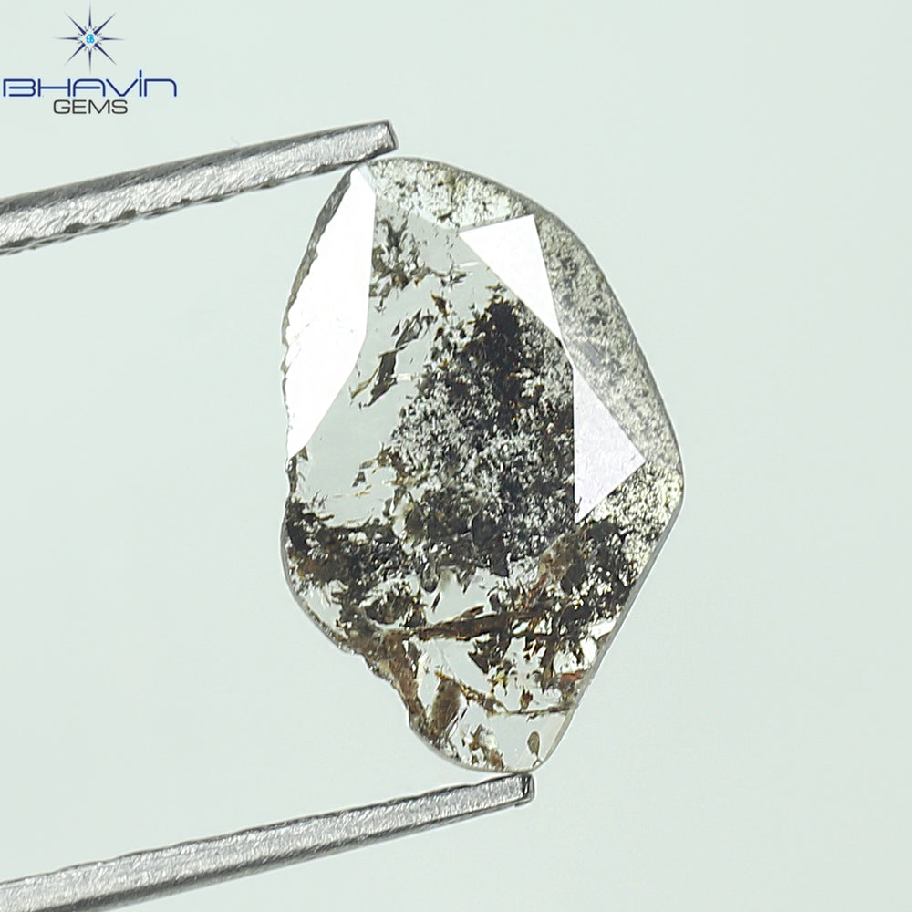 0.45 CT Slice Shape Natural Diamond Salt And Pepper Color I3 Clarity (0.45 MM)