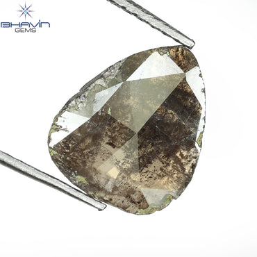 1.17 CT Pear Slice Shape Natural Diamond Brown Color I3 Clarity (11.25 MM)