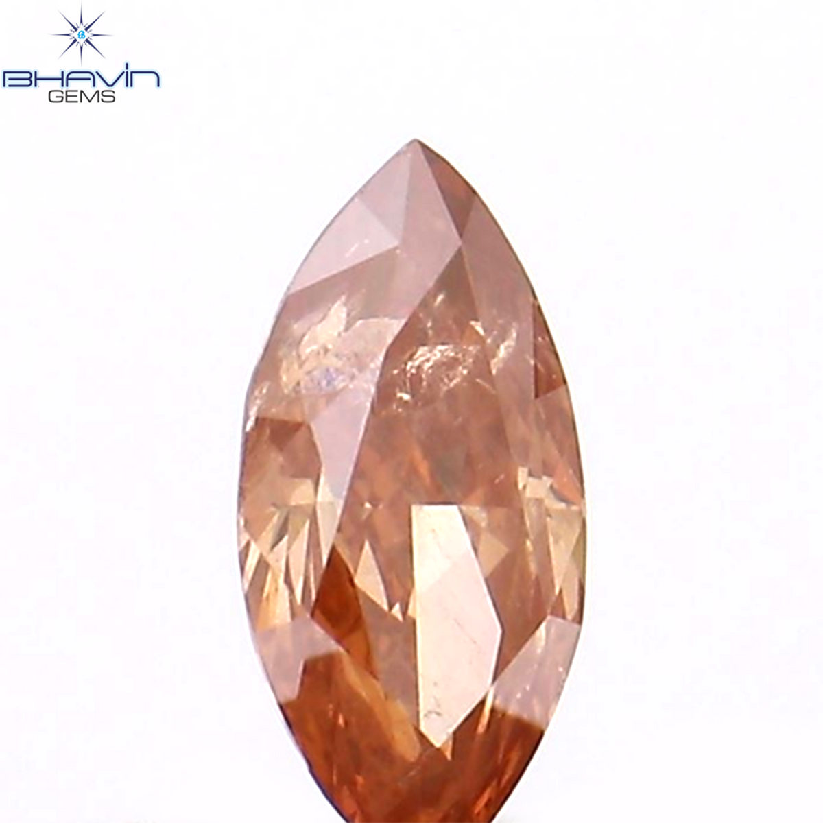 0.13 CT マーキス シェイプ ナチュラル ダイヤモンド ピンク カラー I1 クラリティ (5.05 MM)