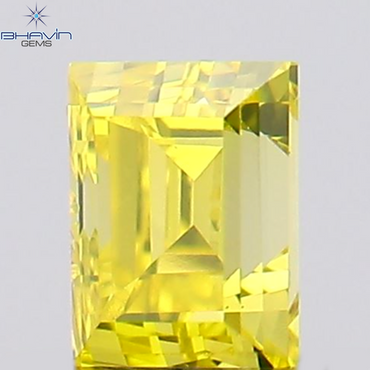 0.14 CT Square Cut Natural Diamond Enhanced Yellow Color SI1 Clarity (2.92 MM)