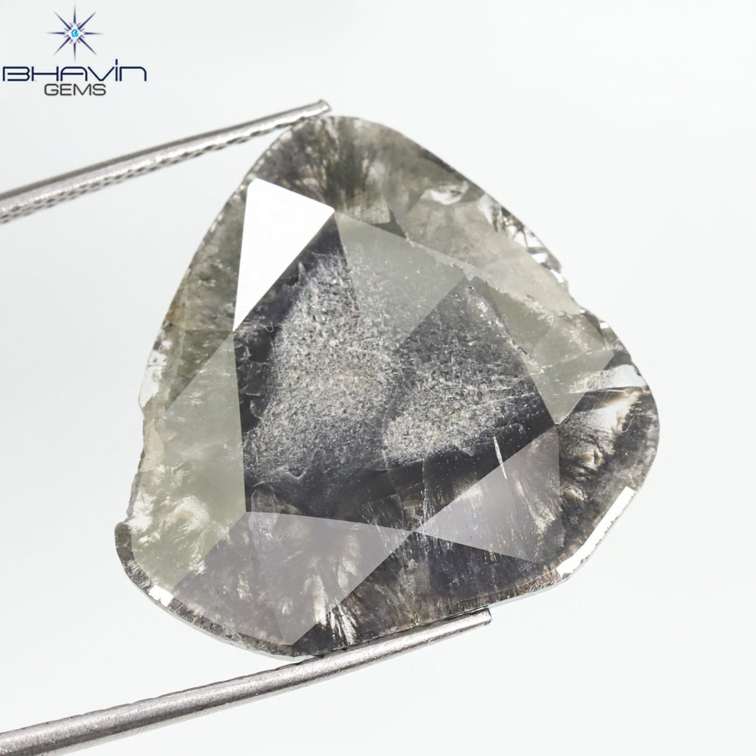 5.96 CT Natural Slice Diamond Salt And Pepper Color Clarity I3 (19.75 MM)