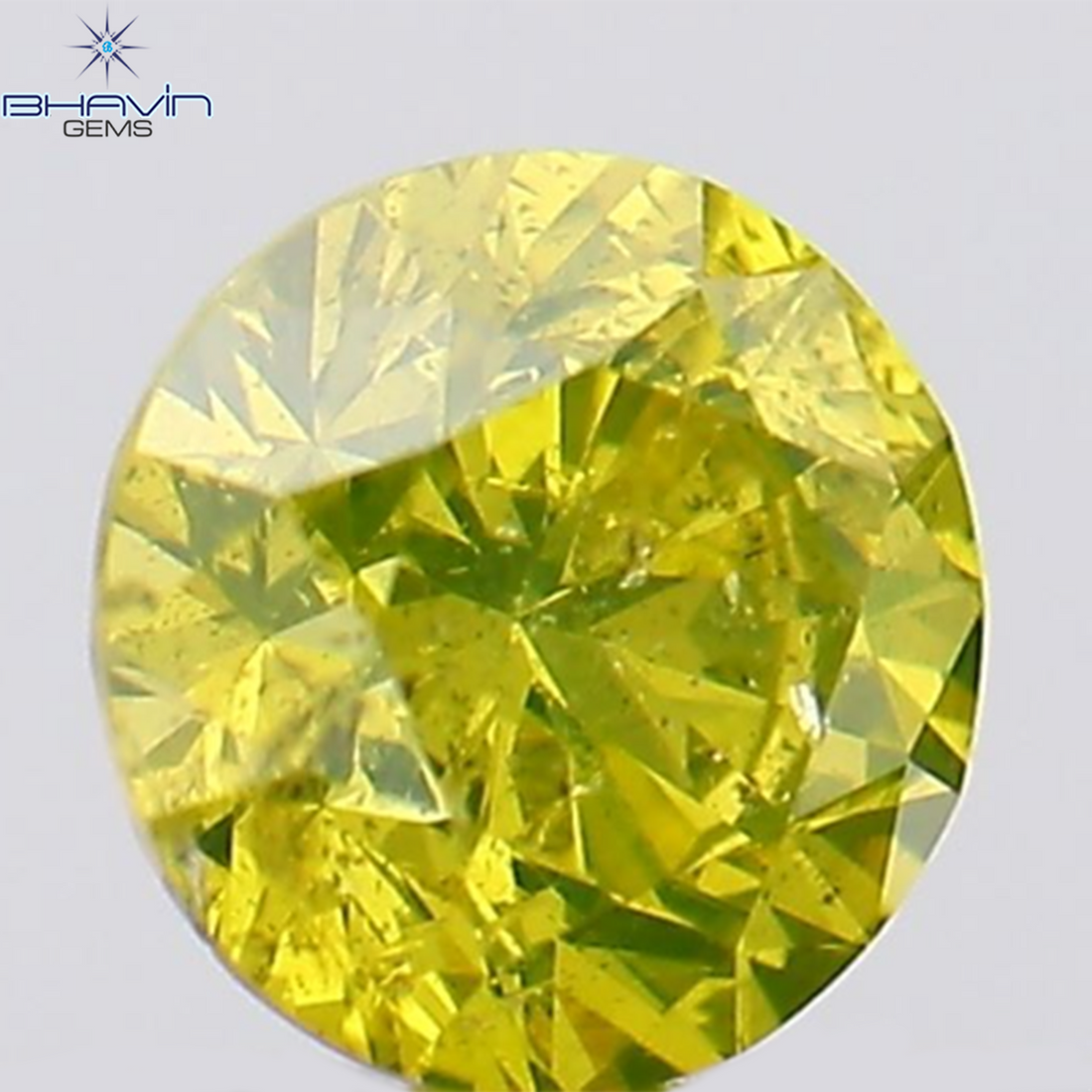 0.15 CT Natural Round Diamond Enhanced Green Yellow Color Clarity SI2 (3.33 MM)