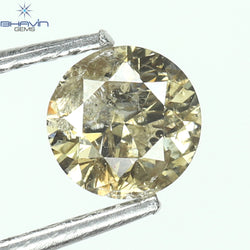 0.40 CT Round Shape Natural Loose Diamond Brown Color I2 Clarity (4.62 MM)
