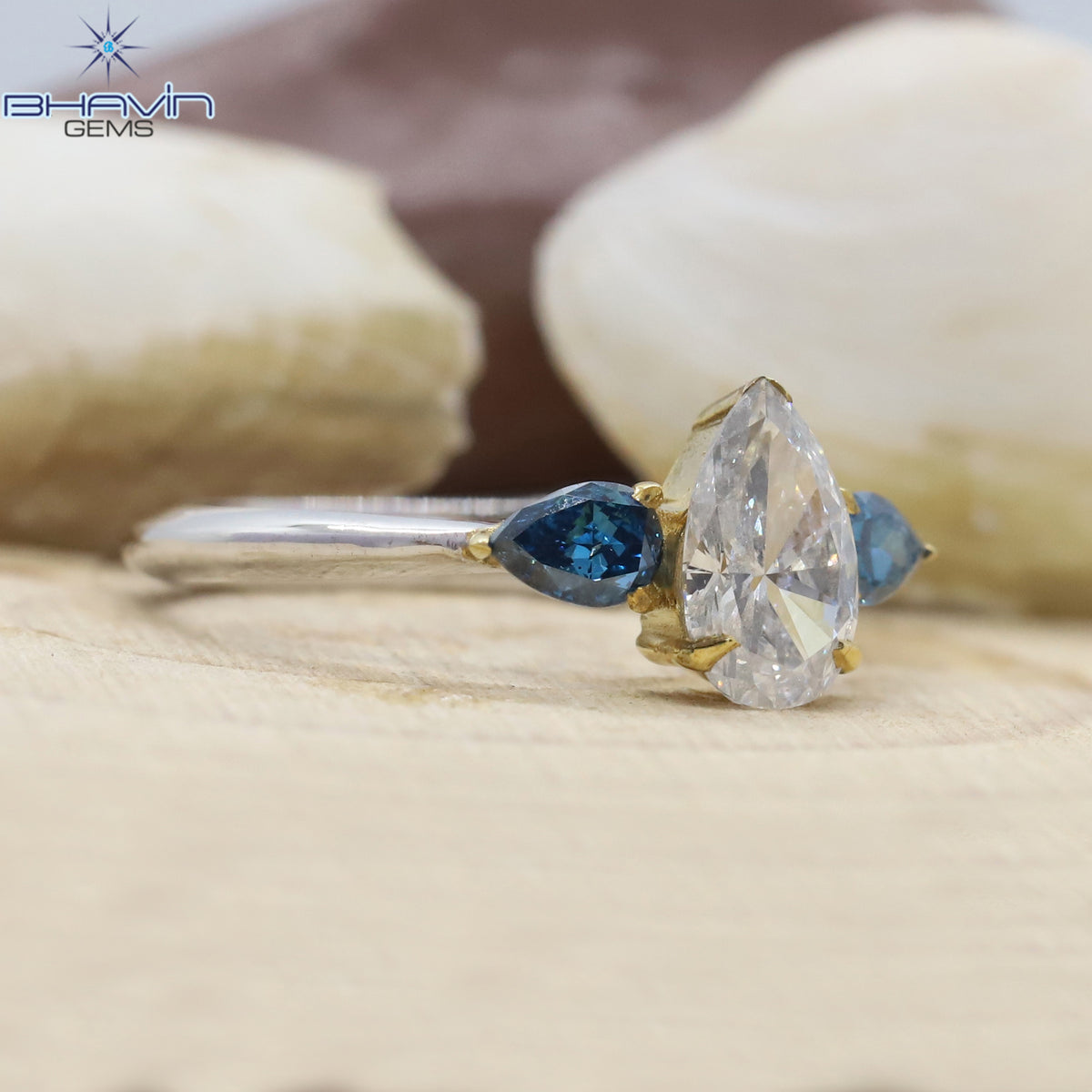 Pear Diamond, White (F) Diamond, Natural Diamond Ring, Engagement Ring, Wedding Ring, Diamond Ring
