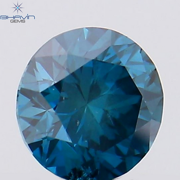 0.24 CT Round Shape Natural Diamond Blue Color SI1 Clarity (3.94 MM)