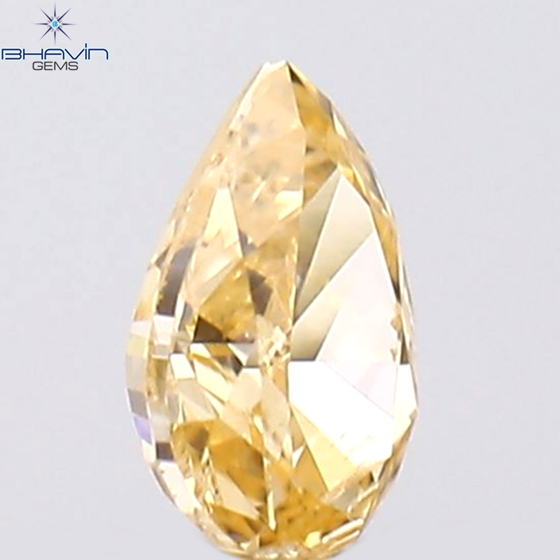 0.08 CT Natural Pear Diamond Orange Color Clarity SI1 (3.27 MM)