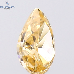 0.08 CT Pear Shape Natural Diamond Orange Color SI1 Clarity (3.27 MM)