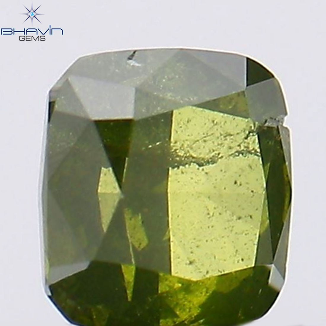 0.31 CT Natural Cushion Diamond Enhanced Green Color Clarity I1 (3.88 MM)