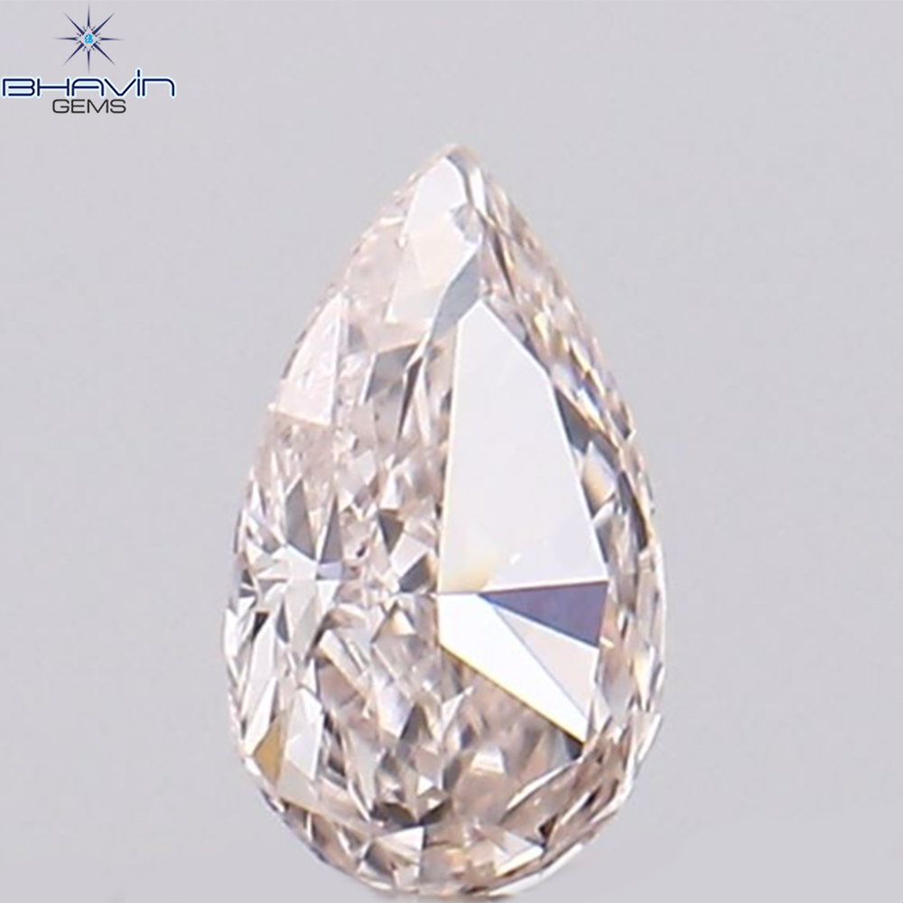 0.08 CT ペアシェイプ ナチュラル ダイヤモンド ピンク色 VS1 クラリティ (3.45 MM)