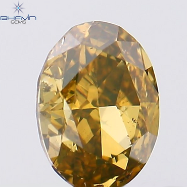 0.27 CT Oval Shape Natural Diamond Champagne Color SI1 Clarity (4.35 MM)