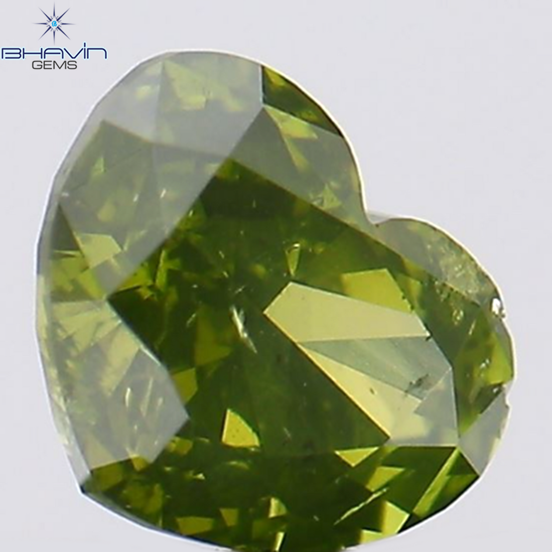 0.28 CT Natural Heart Diamond Enhanced Green Color Clarity SI2 (4.25 MM)