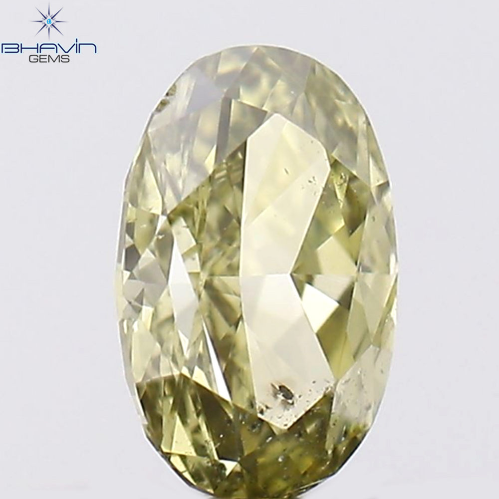 0.18 CT Oval Shape Natural Diamond Green(Chameleon) Color SI1 Clarity (4.20 MM)