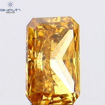 0.20 CT ラディアント シェイプ ナチュラル ダイヤモンド オレンジ色 SI1 クラリティ (4.20 MM)