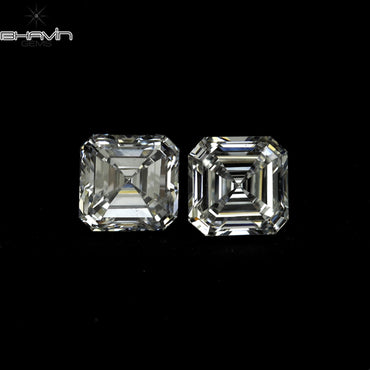 0.20 CT/2 個 アッシャー シェイプ ホワイト (G+) カラー ナチュラル ルース ダイヤモンド VVS-VS クラリティ (2.40 MM)