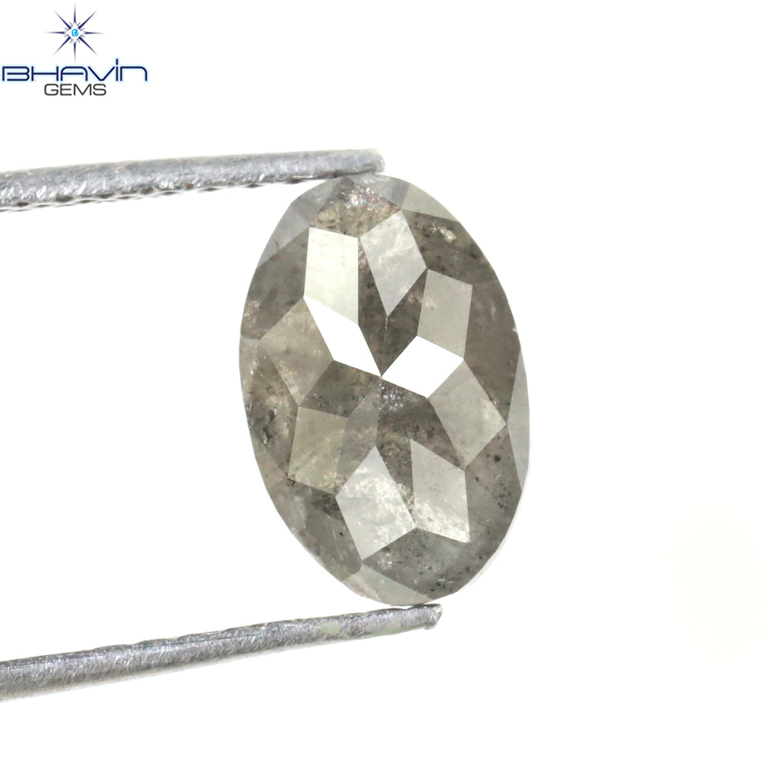 0.36 CT オーバルシェイプ ナチュラル ダイヤモンド ソルト アンド パッパー カラー I3 クラリティ (4.66 MM)