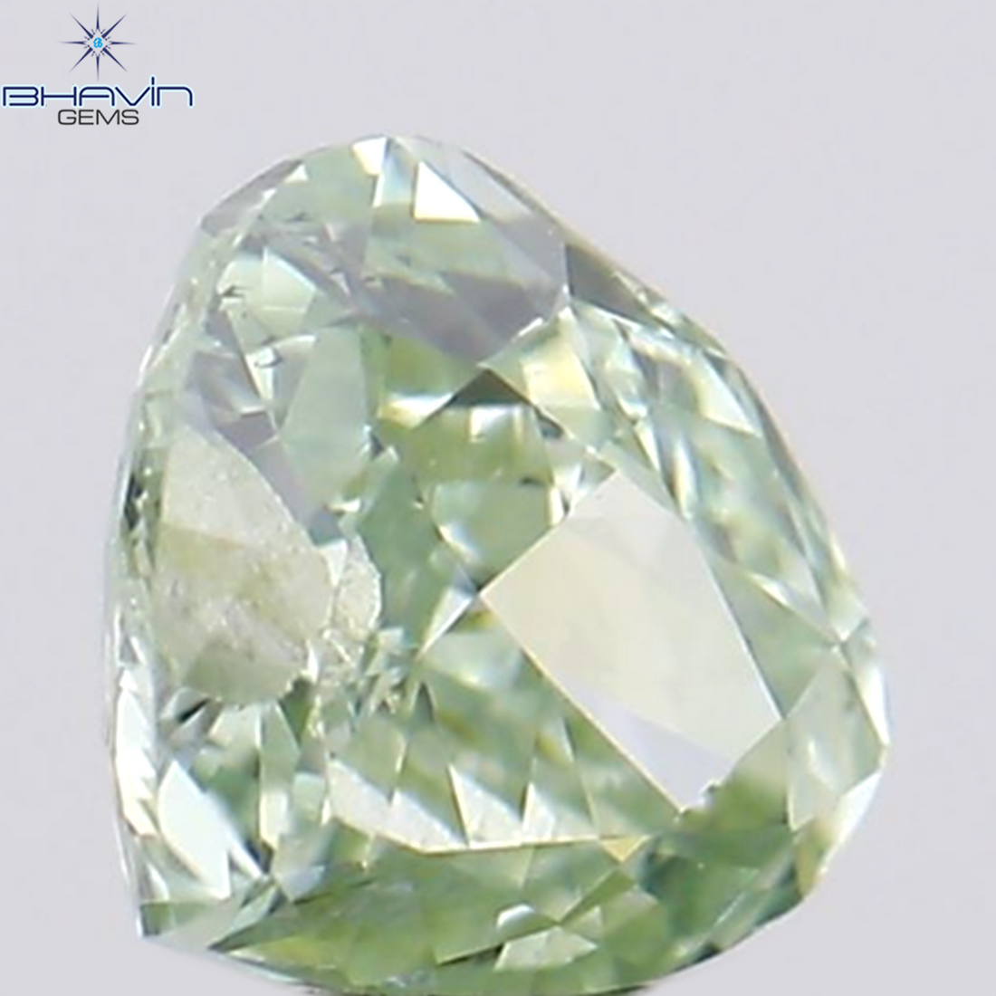 0.13 CT Natural Heart Diamond Enhanced Green Color Clarity SI2 (3.27 MM)